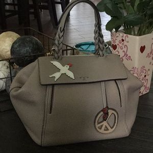 TORY BURCH Peace Embellished Half Moon Satchel